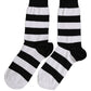 Black White Stripes Mid Calf Accessory Socks
