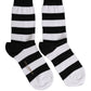 Black White Stripes Mid Calf Accessory Socks