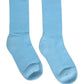 Light Blue Cotton Ribbed Mid Calf Accessory Socks
