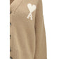 Beige Alpaca Vicugna Pacos Cardigan