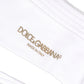 White Cotton Ribbed Logo Over The Calf Women Socks