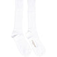 White Cotton Ribbed Logo Over The Calf Women Socks