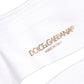White Cotton Ribbed Logo Over The Calf Women Socks