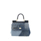 Blue Cotton Handbag
