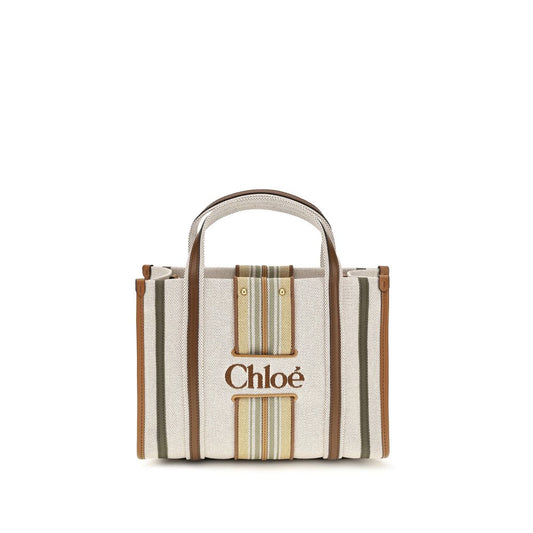 Beige Cotton Shoulder Bag