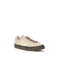 Beige Suede Leather Low Top Sneakers