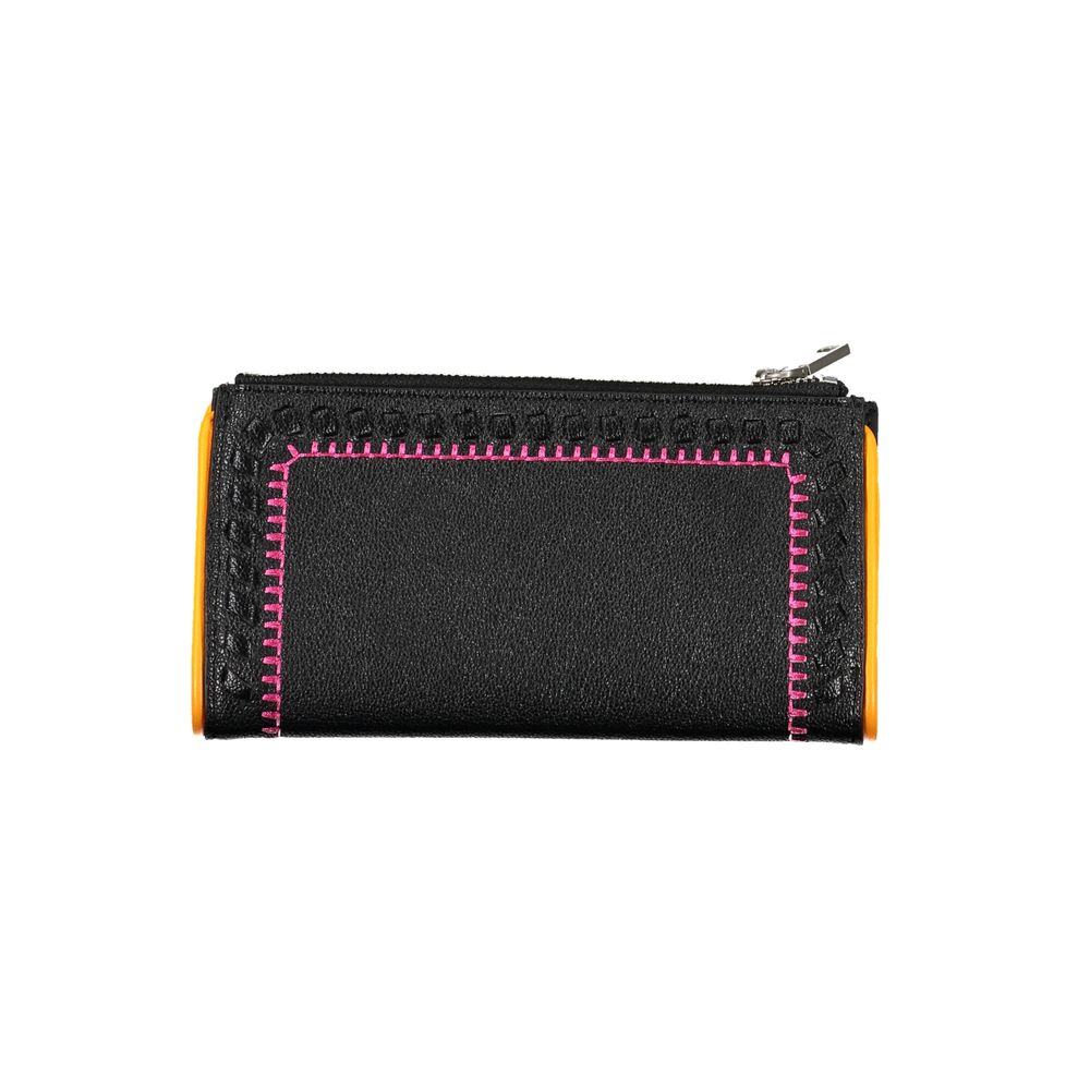 Black Polyurethane Women's Wallet