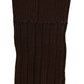 Dark Brown Nylon Ribbed Over The Calf Socks
