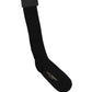 Black Viscose Logo Over The Calf Accessory Socks