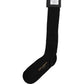 Black Viscose Logo Over The Calf Accessory Socks