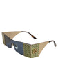 Gold Metal DG2263 Rectangle Snakeskin Frame Sunglasses