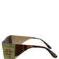 Gold Metal DG2263 Rectangle Snakeskin Frame Sunglasses