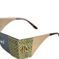 Gold Metal DG2263 Rectangle Snakeskin Frame Sunglasses