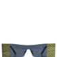 Gold Metal DG2263 Rectangle Snakeskin Frame Sunglasses