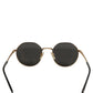 Gold Toned Metal Frame DG2286 Round Eyewear Sunglasses