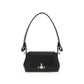 Black Polyurethane Shoulder Bag