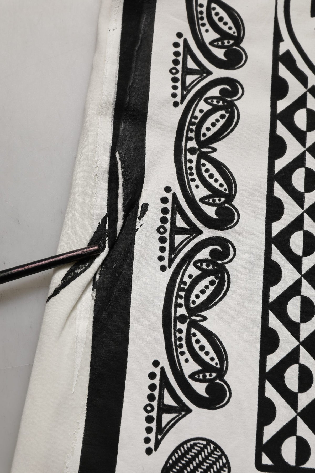 White Bandana Print Cotton CrewNeck T-shirt