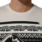 White Bandana Print Cotton Crew Neck T-shirt