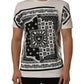 White Bandana Print Cotton Crew Neck T-shirt
