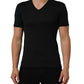 Dark Blue Cotton V-Neck Short Sleeve T-shirt