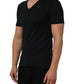 Dark Blue Cotton V-Neck Short Sleeve T-shirt