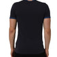 Dark Blue Cotton Stretch Round Neck T-shirt