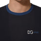 Dark Blue Cotton Stretch Round Neck T-shirt
