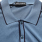 Blue Cotton Collared Short Sleeves T-shirt
