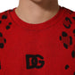 Red Leopard Print Short Sleeved Men T-shirt