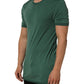 Green Silk Crew Neck Short Sleeves T-shirt