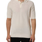 Off White Cotton Collared Men Polo T-shirt