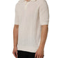 Off White Cotton Collared Men Polo T-shirt