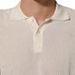 Off White Cotton Collared Men Polo T-shirt