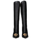 Black Leather High Heel Boots