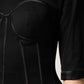 Black Cotton Short Sleeve Bustier T-shirt Top