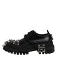 Black Studded Leather Hi-Trekking Derby Men Shoes