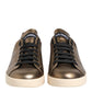 Gold Portofino Calf Leather Sneakers Shoes