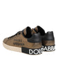 Gold Portofino Calf Leather Sneakers Shoes