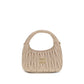 Beige Calf Leather Bos Taurus Shoulder Bag