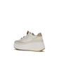 White Calf Leather Bos Taurus Platform Sneakers