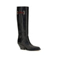 Black Calf Leather Bos Taurus Over The Knee