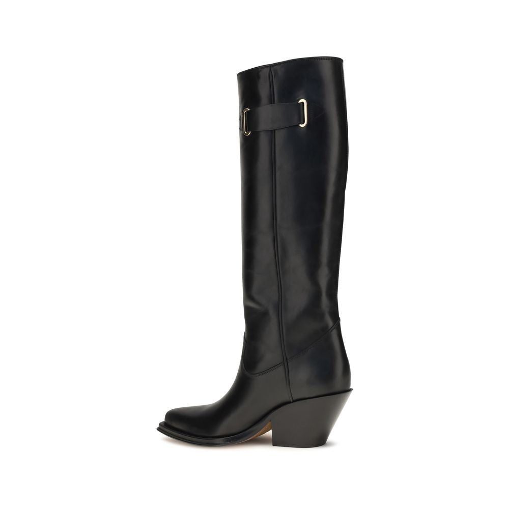 Black Calf Leather Bos Taurus Over The Knee