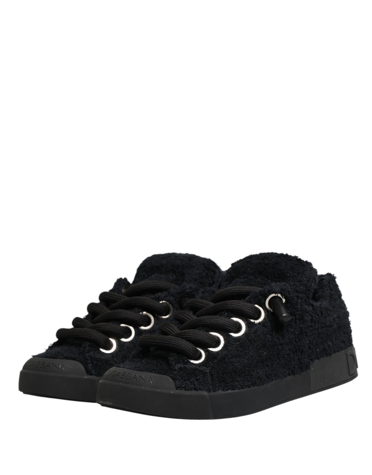Black Portofino Lace-Up Sneakers Shoes