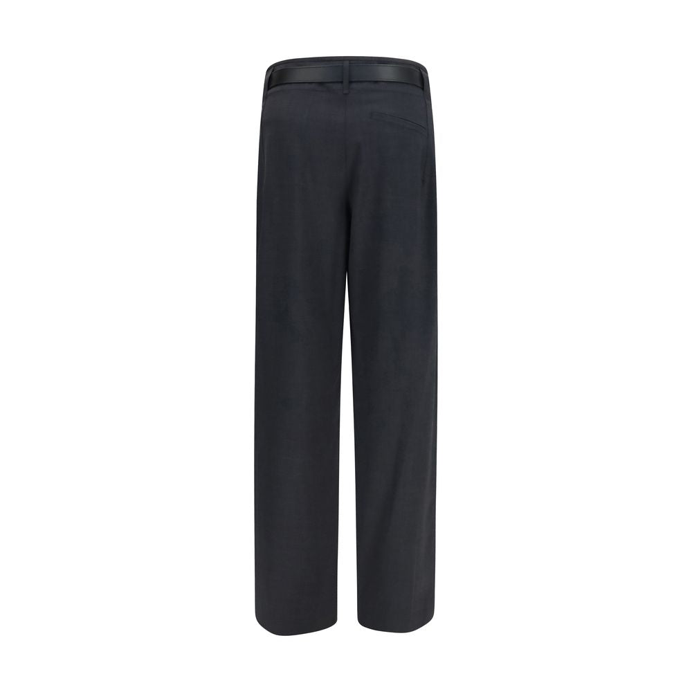 Gray Polyester Dress Pants