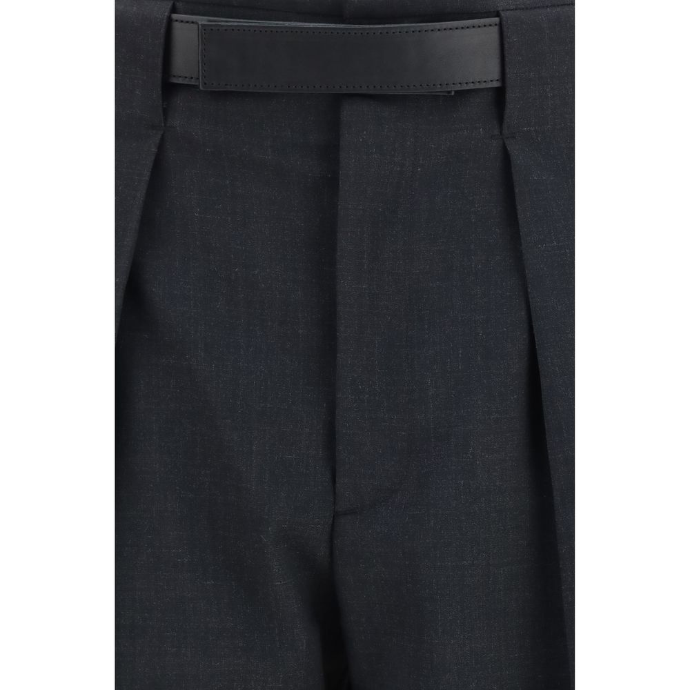Gray Polyester Dress Pants