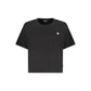 Black Cotton Women T-Shirt