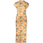 Orange Elastane Casual Dress