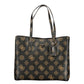 Brown Polyurethane Women's Bag with Dual Handles and Spacious Compartments