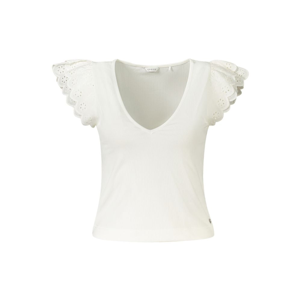 Bianco Poliestere Womens T-Shirt