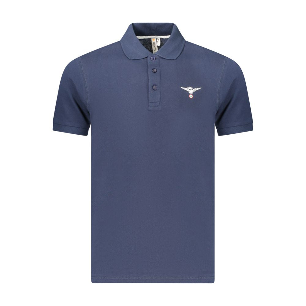 Blue Cotton Men's Polo Shirt